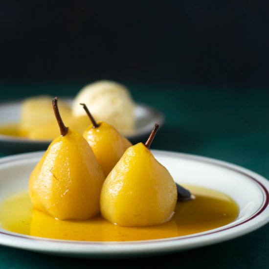 Saffron Poached Pears