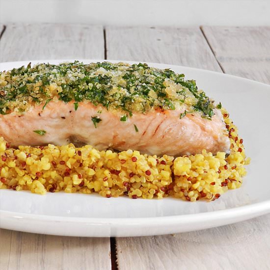 Salmon with Herb and Garlic Crust