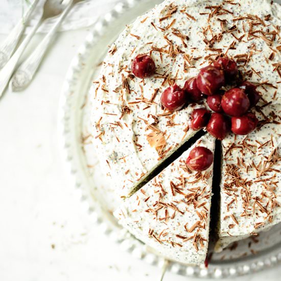 Poppy Seed Cake with Cherries