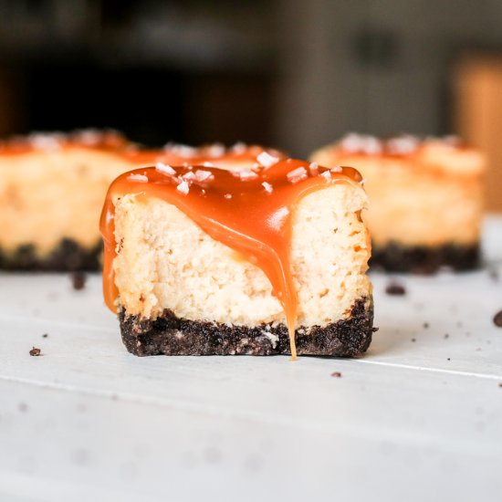 Mini Salted Caramel Cheesecakes