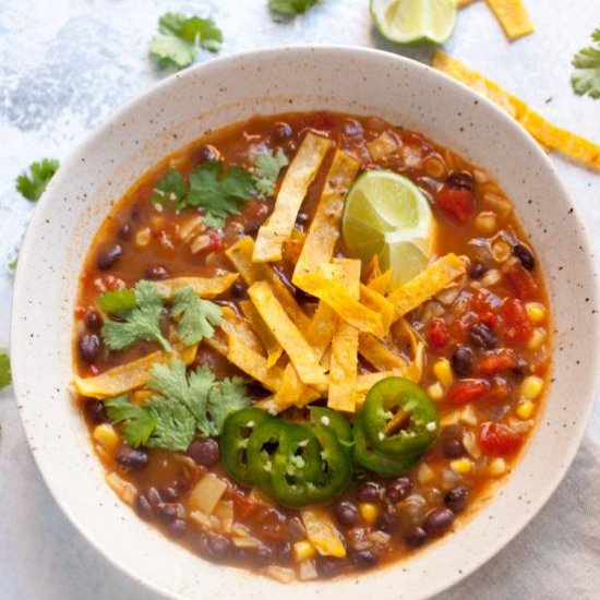 Easy Black Bean Tortilla Soup