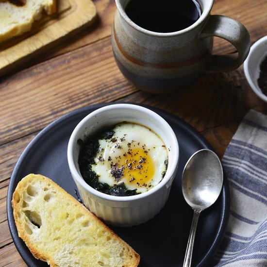 Sumac-Spiced Baked Eggs with Kale