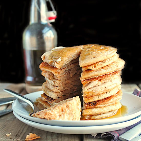 Vegan Eggnog Pancakes