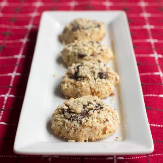 Almond Crunch Chocolate Thumbprints