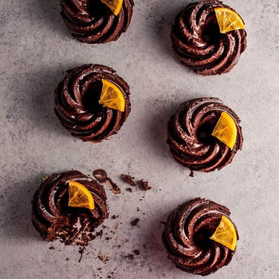 Mini Chocolate Bundt Cakes