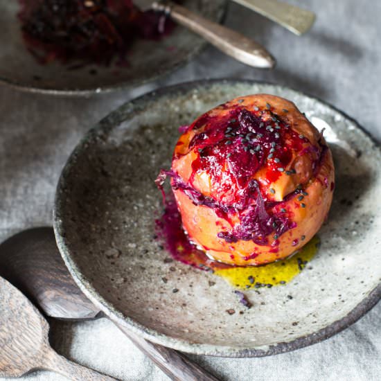 Apples Stuffed with Red Cabbage