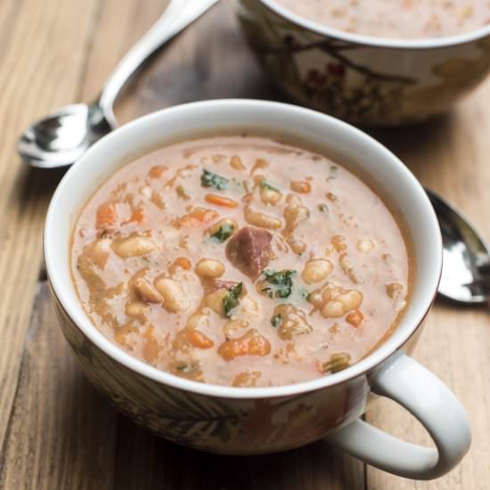 Slow Cooker Ham and Bean Soup