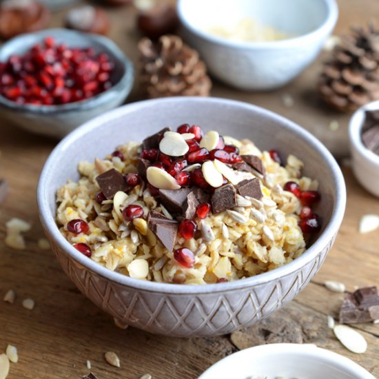 Orange, Pomegranate & Choc Oatmeal