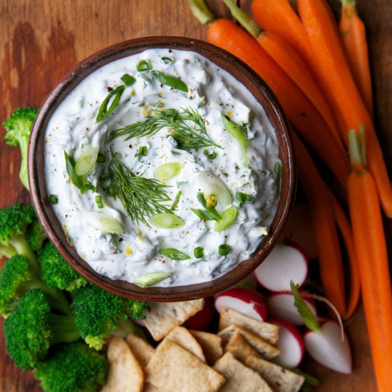 Lemon-y Herb Greek Yogurt Dip