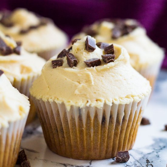 Choc Chip Peanut Butter Cupcakes