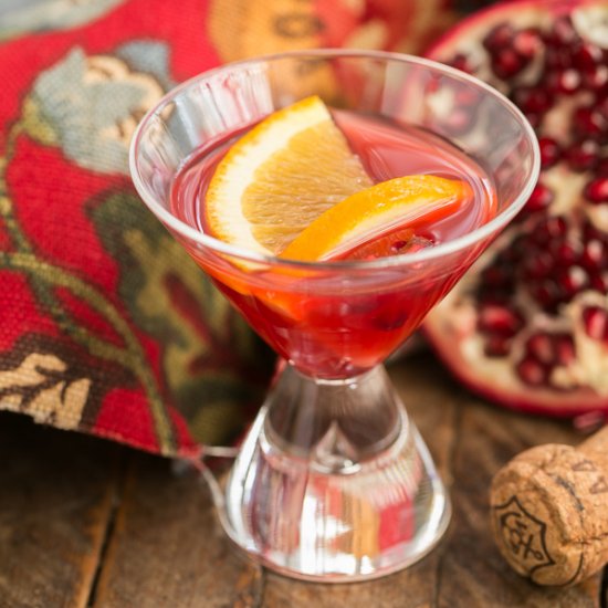 Pomegranate Champagne Cocktail