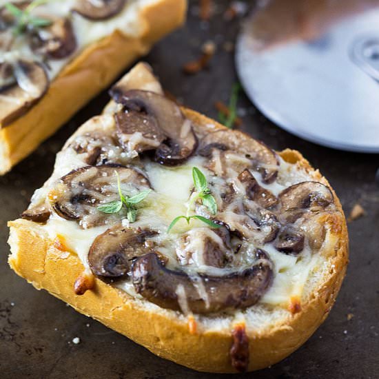 Cheesy Mushroom French Bread Pizza