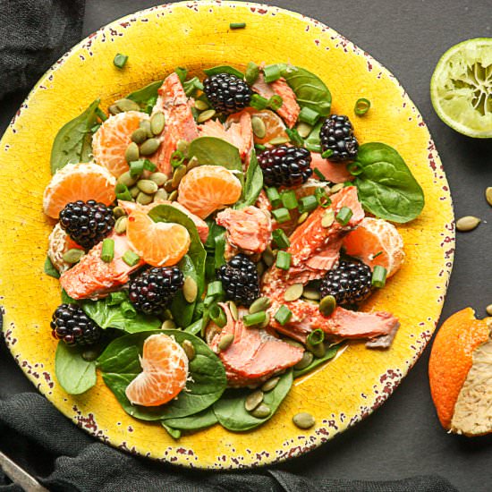 Salmon, Spinach & Mandarin Salad