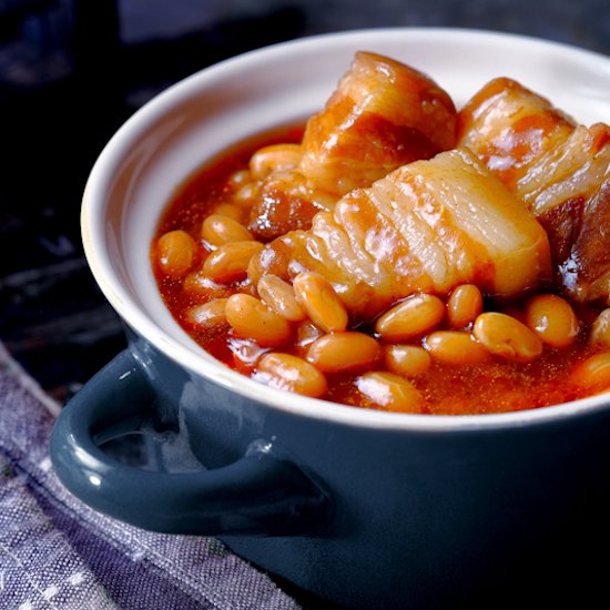 Smoky Slow Cooker Pork & Beans