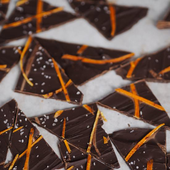 Dark Chocolate Orange Bark w/ Salt