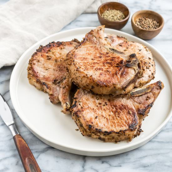 Fennel Coriander Brined Pork Chops