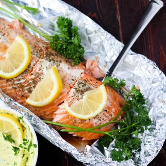 Garlic Dill Baked Salmon