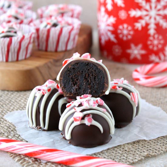 Peppermint Brownie Truffles