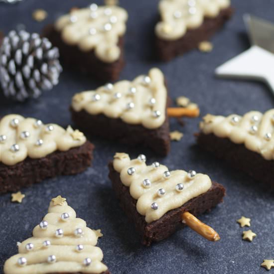 Healthy Christmas Tree Brownies