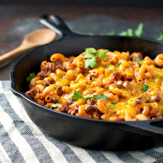 Grandma’s One Pan Hamburger Helper