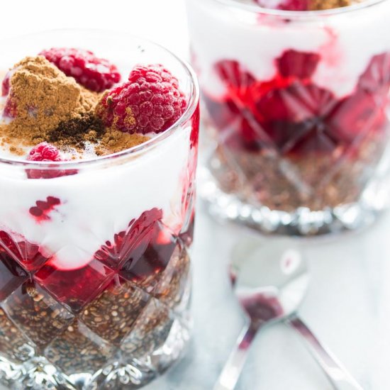 smooth raspberry chia seed pudding