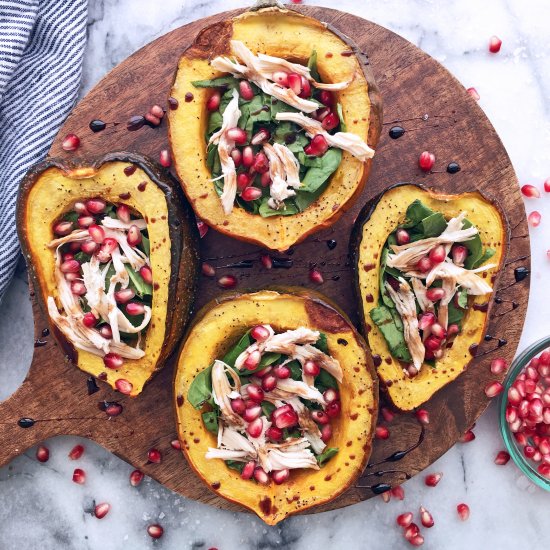 Chicken Salad in Acorn Squash Bowl