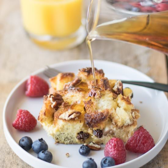 Orange apple French toast casserole