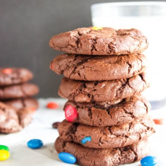 GF Double Chocolate M&M Cookies