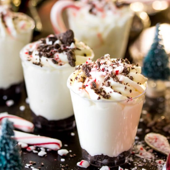 Peppermint Bark Dessert Shooters