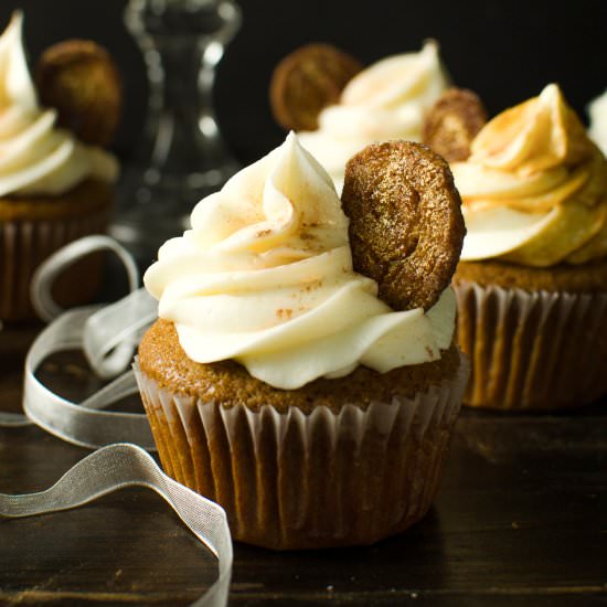 Gingerbread Cupcakes with Eggnog