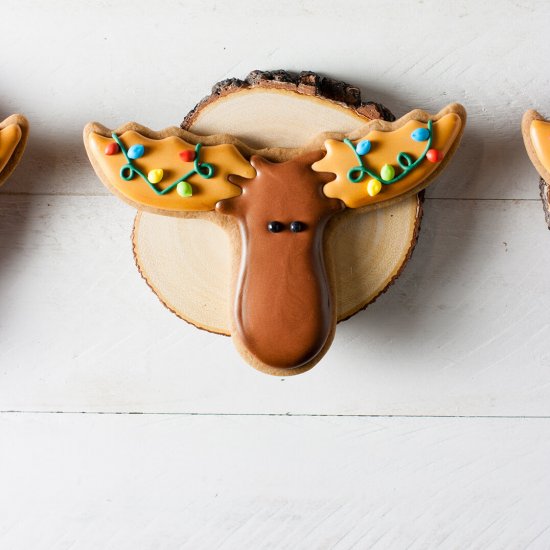 Cute Christmas Moose Cookies