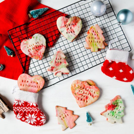 Marbled sugar cookies for Christmas