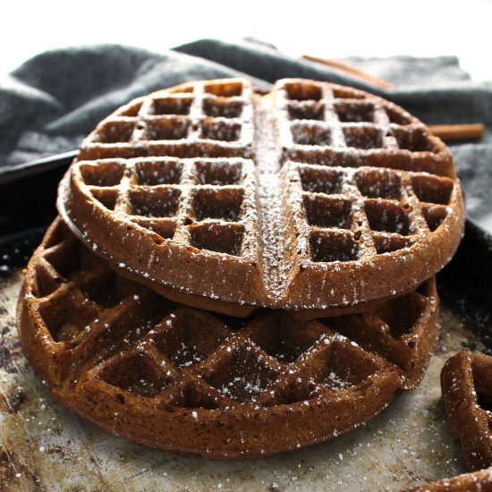 Healthier Gingerbread Waffles