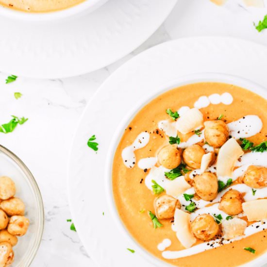 Coconut Chickpea Sweet Potato Soup