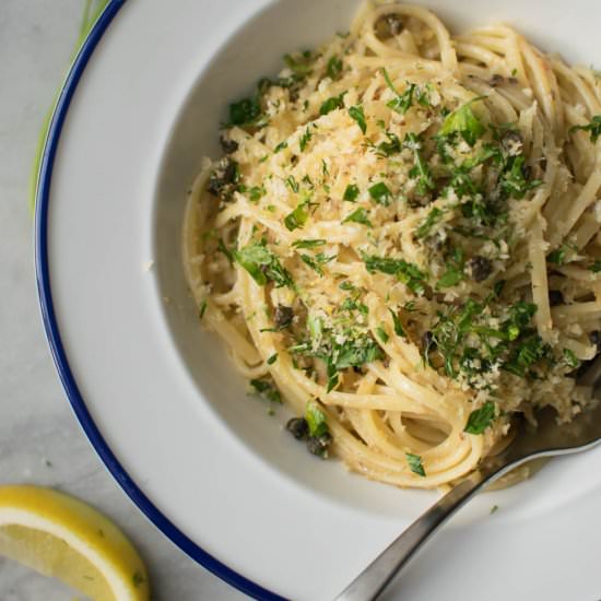 Sardine Linguine with Gremolata