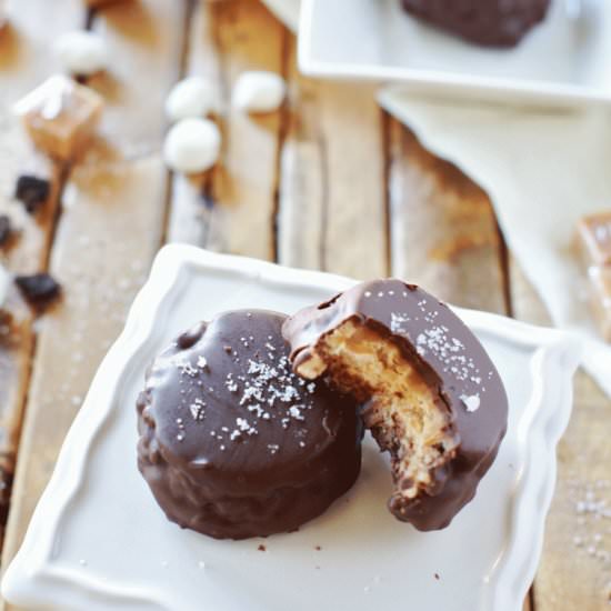 Chocolate Salted Carmel Krispies