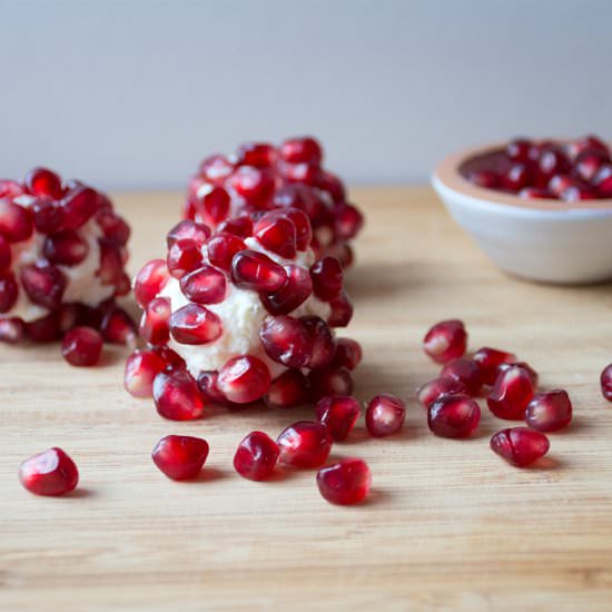 Feta Balls with Pomegranate Seeds