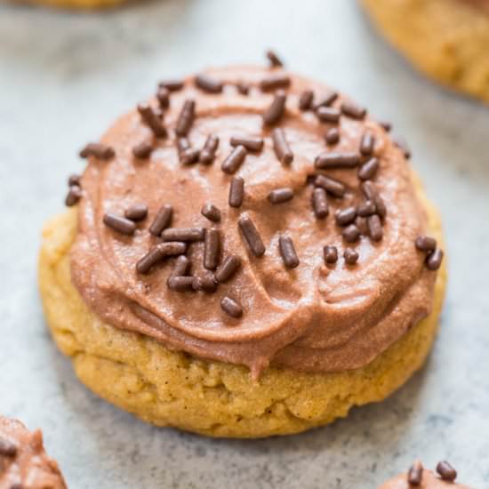 Choc Frosted Peanut Butter Cookies