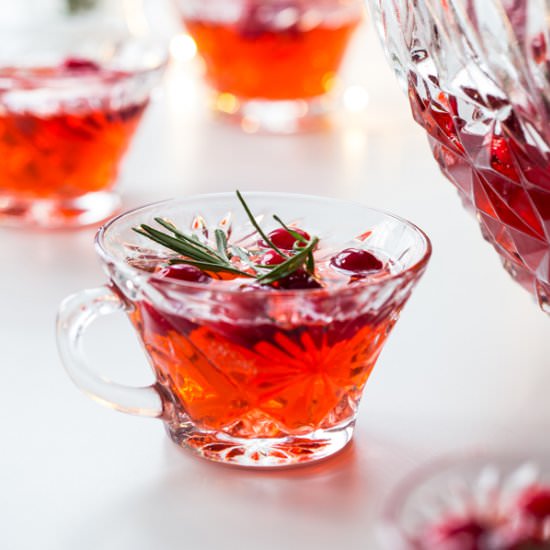 Sparkling Cranberry Rosemary Punch