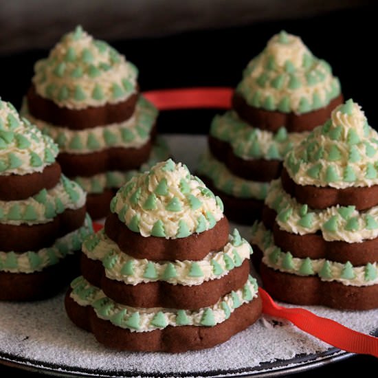 Christmas Tree Chocolate Cookies