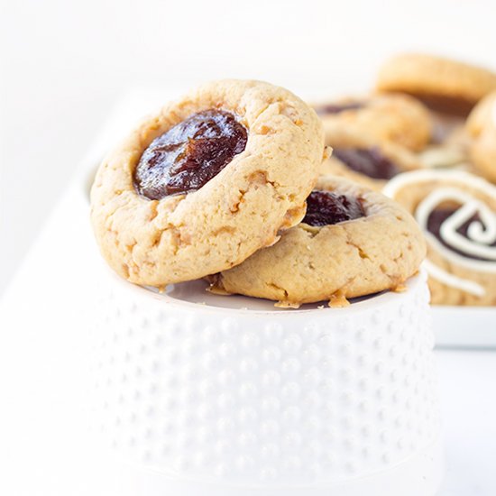 Apple Toffee Thumbprint Cookies