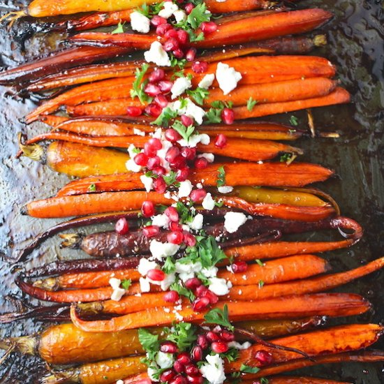 Roasted Pomegranate Carrots