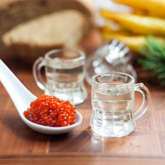 Caviar with Citron-Infused Vodka