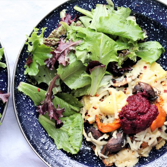 Cauliflower Vegetable Pizza with Beets