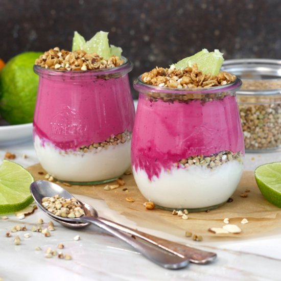 Dragonfruit Lime Sparkling Parfait