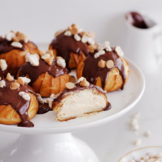 PB and chocolate cream puffs