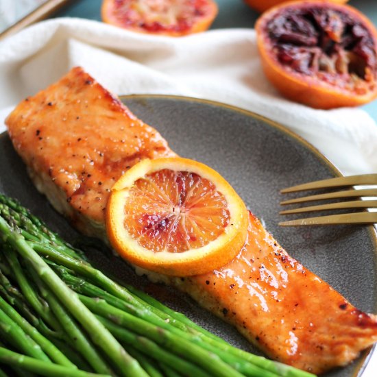 Blood Orange Honey Glazed Salmon