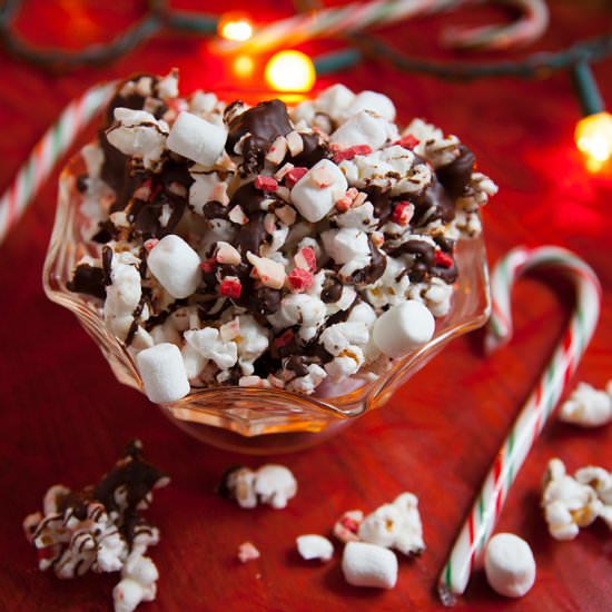 Peppermint Hot Chocolate Popcorn