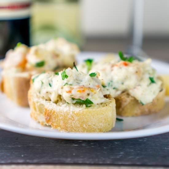 Shrimp & Crab Crostini Appetizer