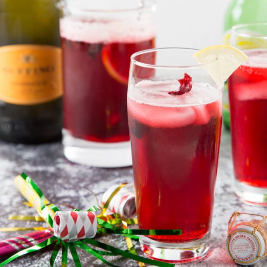 Hibiscus Ginger Prosecco Punch